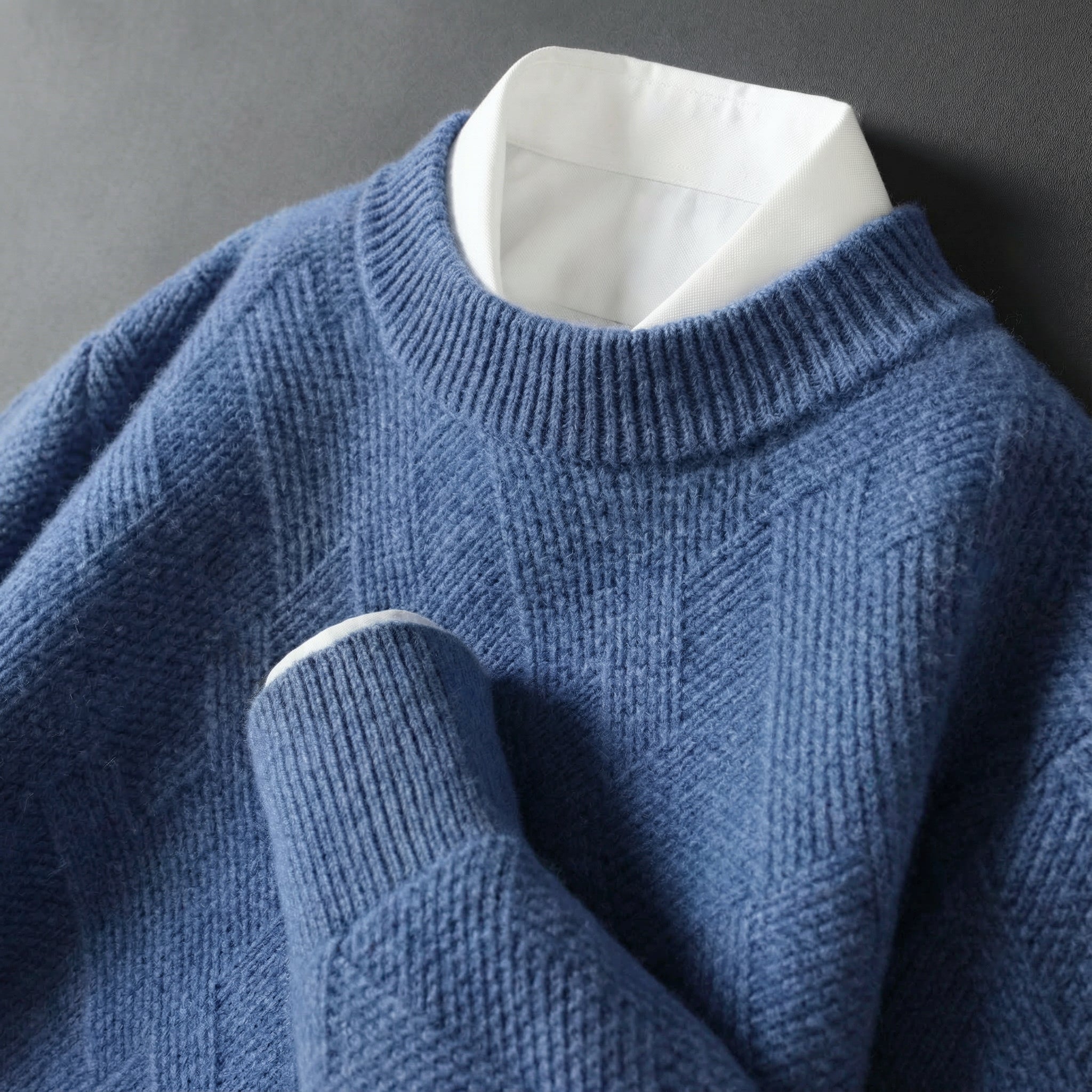 Cashmere Jacquard Crew Sweater