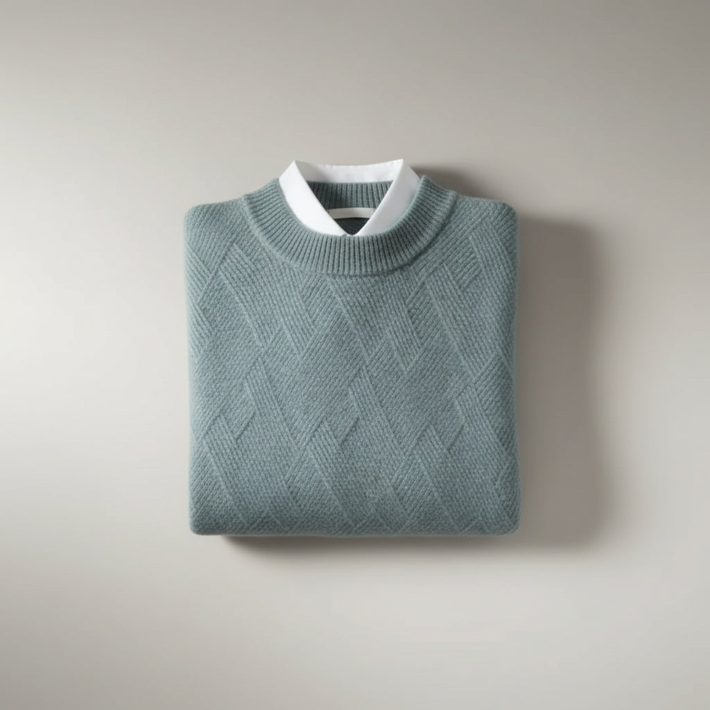 Cashmere Jacquard Crew Sweater
