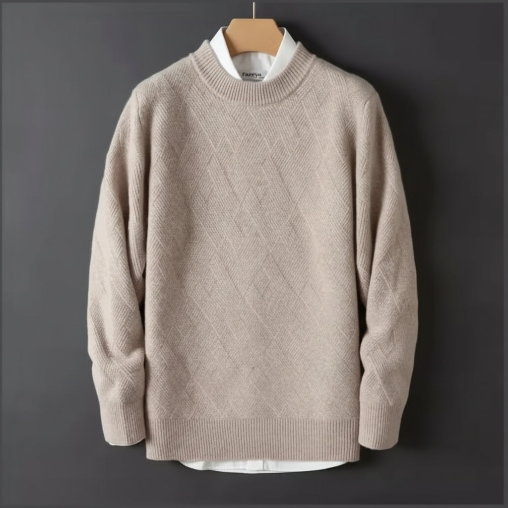 Cashmere Jacquard Crew Sweater