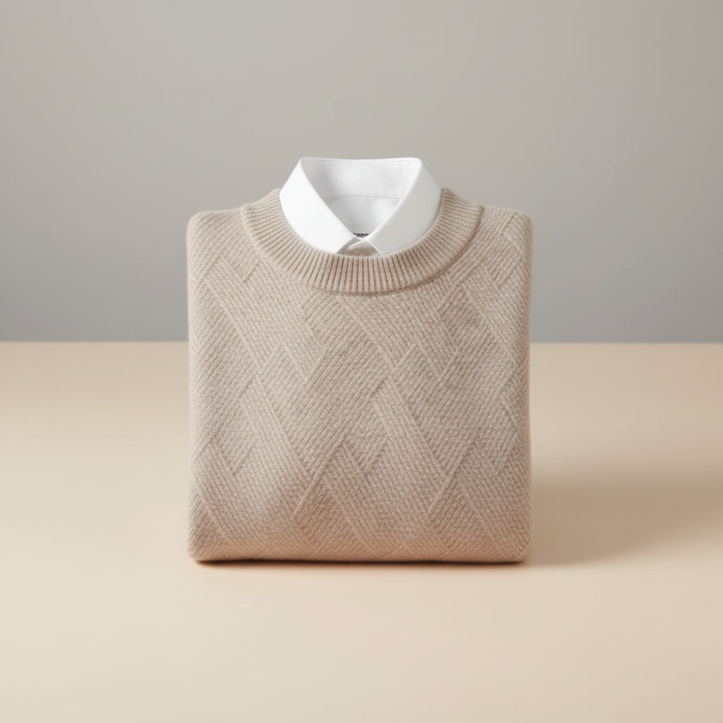 Cashmere Jacquard Crew Sweater