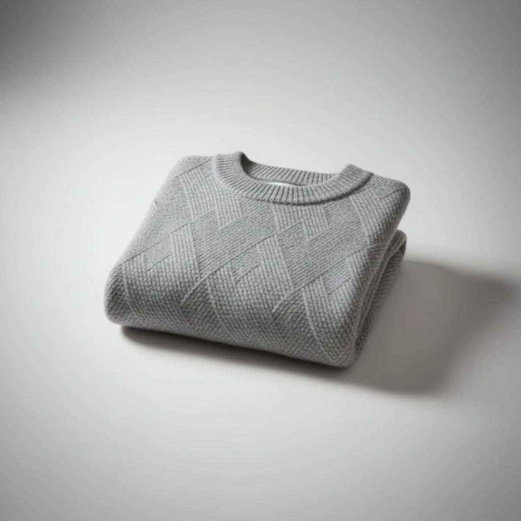Cashmere Jacquard Crew Sweater