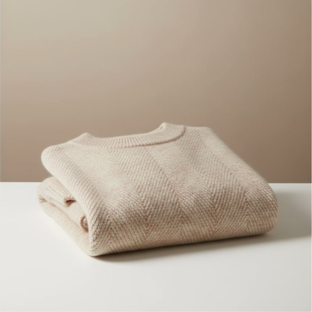 Cashmere Jacquard Crew Sweater