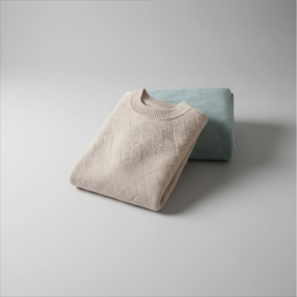 Cashmere Jacquard Crew Sweater